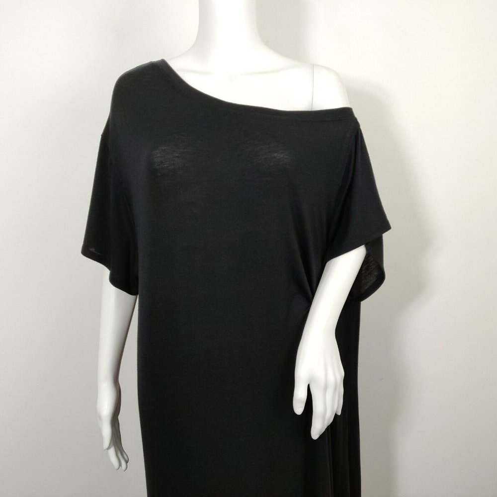 FREE PEOPLE Beach Tunic Midi Dress Size XS Black Stretch Slouchy Casual Relaxed - Picture 5 of 9